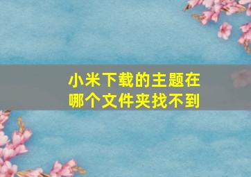 小米下载的主题在哪个文件夹找不到