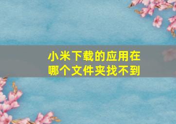 小米下载的应用在哪个文件夹找不到