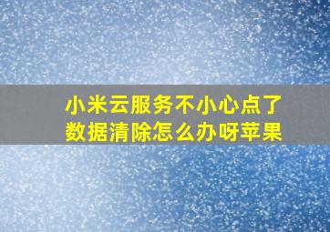 小米云服务不小心点了数据清除怎么办呀苹果