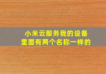 小米云服务我的设备里面有两个名称一样的