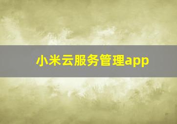 小米云服务管理app