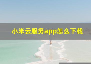 小米云服务app怎么下载