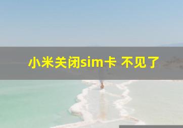 小米关闭sim卡 不见了