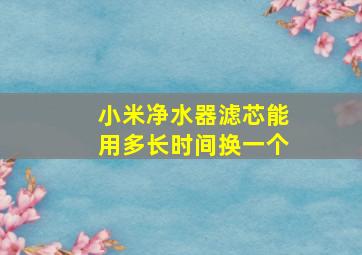 小米净水器滤芯能用多长时间换一个