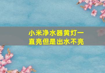 小米净水器黄灯一直亮但是出水不亮