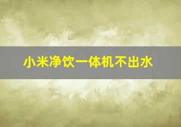 小米净饮一体机不出水