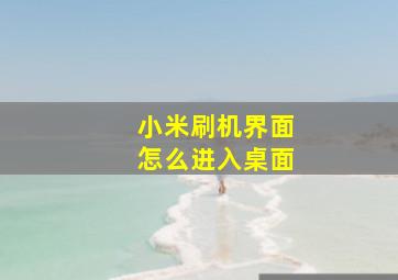 小米刷机界面怎么进入桌面