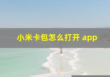 小米卡包怎么打开 app