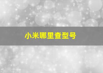 小米哪里查型号