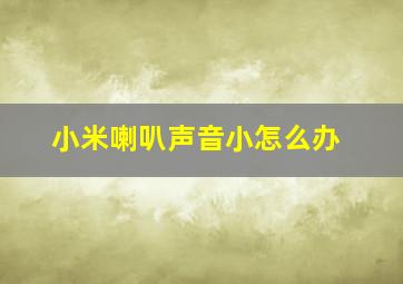 小米喇叭声音小怎么办