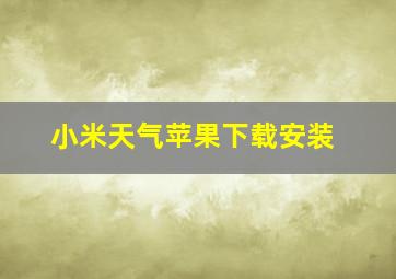 小米天气苹果下载安装