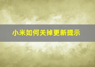 小米如何关掉更新提示