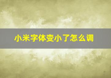 小米字体变小了怎么调