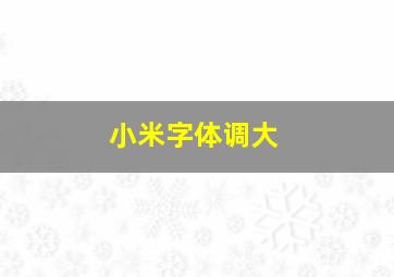 小米字体调大