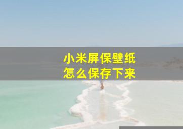 小米屏保壁纸怎么保存下来