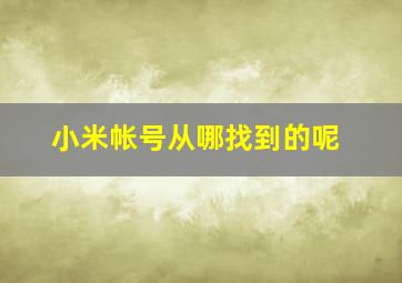 小米帐号从哪找到的呢