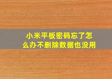 小米平板密码忘了怎么办不删除数据也没用