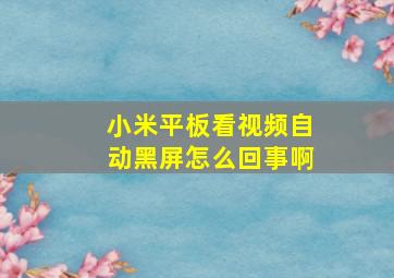 小米平板看视频自动黑屏怎么回事啊