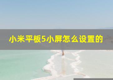 小米平板5小屏怎么设置的