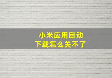 小米应用自动下载怎么关不了