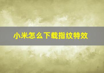 小米怎么下载指纹特效