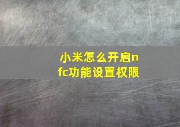 小米怎么开启nfc功能设置权限