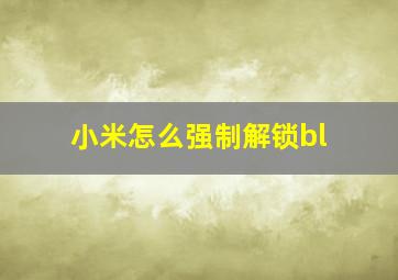 小米怎么强制解锁bl