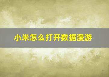 小米怎么打开数据漫游