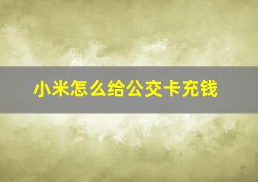 小米怎么给公交卡充钱