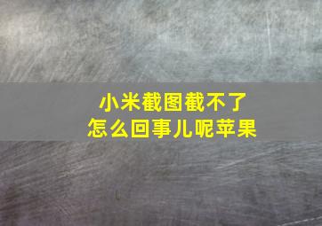 小米截图截不了怎么回事儿呢苹果