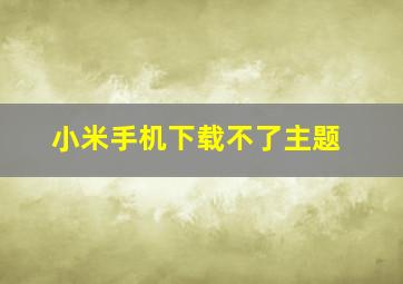 小米手机下载不了主题