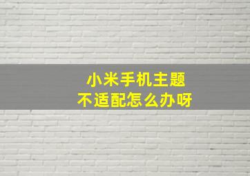 小米手机主题不适配怎么办呀