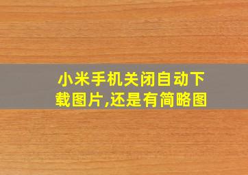 小米手机关闭自动下载图片,还是有简略图