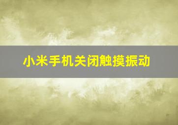 小米手机关闭触摸振动