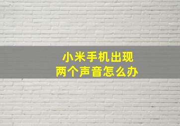 小米手机出现两个声音怎么办