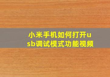 小米手机如何打开usb调试模式功能视频