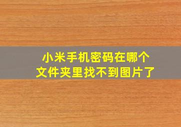 小米手机密码在哪个文件夹里找不到图片了