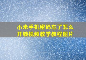 小米手机密码忘了怎么开锁视频教学教程图片