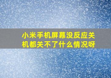 小米手机屏幕没反应关机都关不了什么情况呀