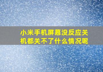 小米手机屏幕没反应关机都关不了什么情况呢