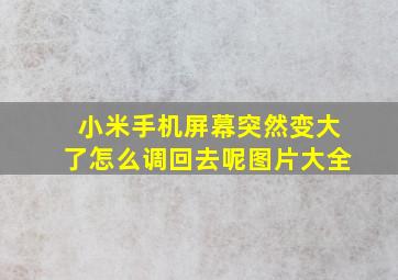 小米手机屏幕突然变大了怎么调回去呢图片大全