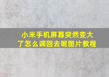 小米手机屏幕突然变大了怎么调回去呢图片教程