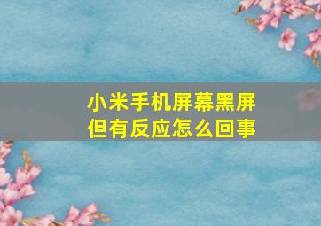 小米手机屏幕黑屏但有反应怎么回事