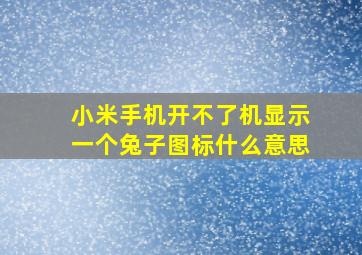 小米手机开不了机显示一个兔子图标什么意思