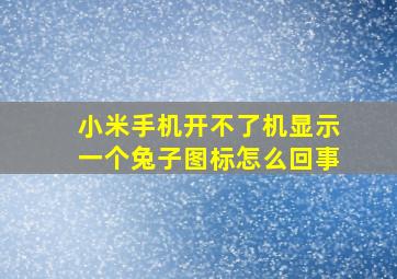 小米手机开不了机显示一个兔子图标怎么回事