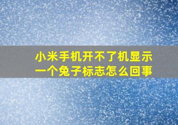 小米手机开不了机显示一个兔子标志怎么回事