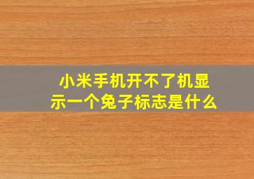 小米手机开不了机显示一个兔子标志是什么