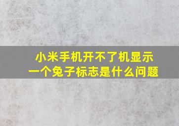 小米手机开不了机显示一个兔子标志是什么问题