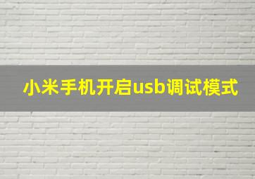 小米手机开启usb调试模式