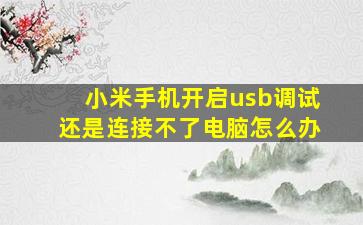 小米手机开启usb调试还是连接不了电脑怎么办